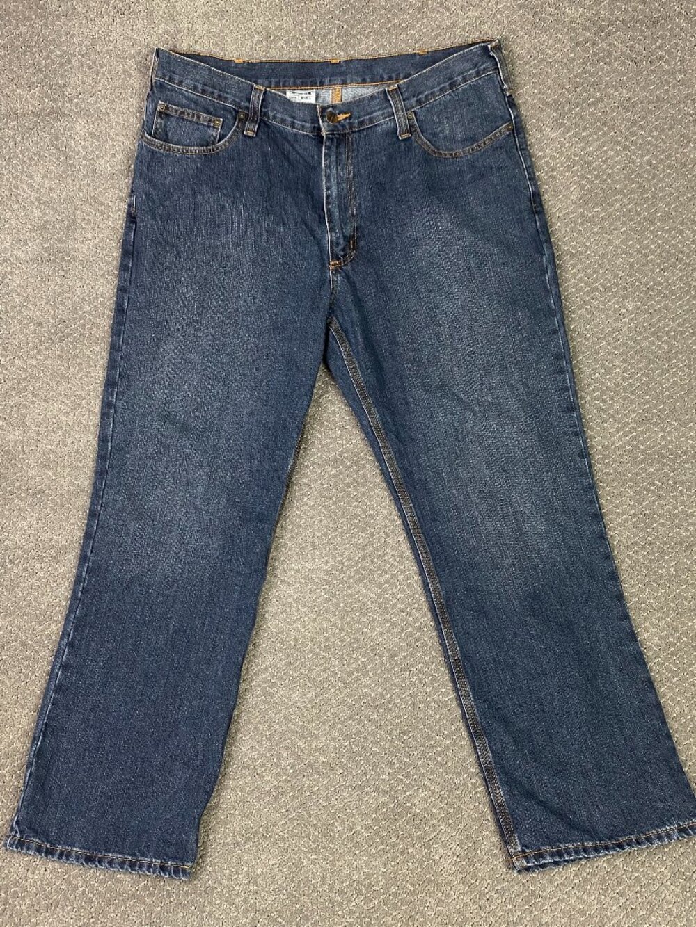 Carhartt Holter Jeans Mens 38x30 Blue Relaxed Fit Straight Leg Dark Wash Stretch